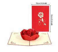 TEMU 1 tarjeta de San Valentín, creativa, escultura de papel 3D estereoscópica a , tarjeta de felicitación grande con , tarjeta de con mensaje