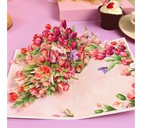 TEMU 1 tarjeta de , tarjeta de flores, tarjeta 3D a para de , día de la , , felicitación de , aniversario, , recuperación con tarjeta de nota y sobre, de Halloween Navidad Acción de Gracias