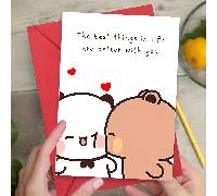 TEMU 1 tarjeta "Las mejores cosas en son mejor ": Tarjeta de San Valentín, Navidad o Aniversario y conmovedora