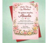 TEMU 1 tarjeta para de la para , en español, diseño floral, mensaje de agradecimiento, , regalo de para la del Día de la , sobre incluido