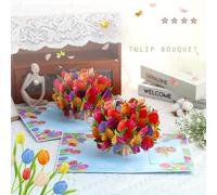 TEMU 1 Tarjeta Pop-Up 3D de con de Flor 3D - Elegante - Tarjeta de Felicitación Adecuada para , San Valentín, Navidad, , Tarjetas de Agradecimiento - Regalo Único para , , (Sin Texto/)
