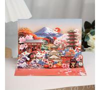 TEMU 1 Tarjeta Pop-Up de Japonesa, Tarjeta de Felicitación con Paisaje Japonés - Diseño de de , y , Tarjeta de Navidad y Año Japonés, Llena de Mensajes Japoneses, Tarjeta