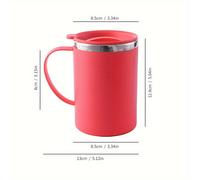 TEMU 1 Taza de Acero Inoxidable con , Taza Sellada para Agua, Taza de Té, Taza de Café para Oficina, Taza de Leche, Taza de Viaje
