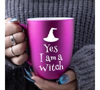 TEMU 1 taza de batería de 11oz A WITCH | Taza de cerámica con temática de Halloween, ideal para hijos e , aislada y reutilizable, regalo para y celebraciones de Halloween
