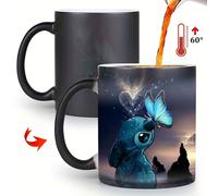 TEMU 1 taza de cerámica al de 11 oz con estampado de Stitch y de Disney, taza de café que de color, regalo para fans