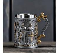 TEMU 1 taza de cerveza de soldado, taza de café de real medieval, utensilios de bar, regalo ideal para familiares y
