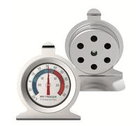 TEMU 1 , Termómetro para refrigerador, Termómetro para nevera de acero inoxidable -20~80°F/-20~20°C Código de color Fácil de leer Sin batería