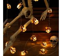 TEMU 1 tira de luces LED con forma de calavera de pirata, decoración interior con un tema espeluznante para colgar. Ideal para embrujadas, Halloween, Navidad y ambientación de fiestas