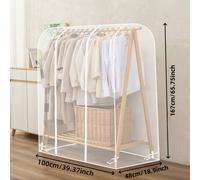 TEMU 1 transparente para perchero con cremallera, protector de ropa a prueba de polvo e impermeable de 59x39x19 pulgadas, bolsa de almacenamiento de PEVA resistente para ropa colgada