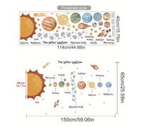 TEMU 1 ud. " Solar" Estrellas Educación Adhesivos de Pared Autoadhesivos Removibles Dormitorio Aula Estudio Decoración Espacial Neutra Pelar y Pegar