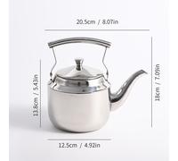 TEMU 1 ud., Tetera de Acero Inoxidable de 1200ml, Hervidor, Cafetera, para Cocina de Inducción y Estufa de Gas