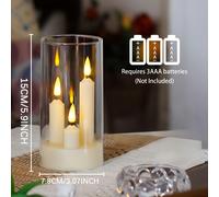 TEMU 1 vela LED blanca sin llama, tres pilas, ideal para crear un romántico en dormitorios, habitaciones, propuestas, , fiestas y decoraciones para de San Valentín (pilas no incluidas)