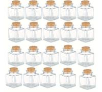 TEMU 10/20 piezas, Tarro de vidrio cuadrado con de 50 ml - Mini tarro de vidrio con tapón de corcho, para regalos de boda y , manualidades DIY, Halloween, Navidad, pociones, especias y dulces