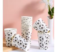 TEMU 10/25 Vasos de Papel Desechables, Vasos de Papel Blancos con Tema de Fútbol, Vasos Fríos y Vasos, Ideales para Fiestas de , Reuniones Familiares, Picnics y Decoraciones de