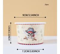 TEMU 10/25 Vasos y tazones de papel desechables con diseños de calaveras pirata, perfectos para decoraciones de fiestas, celebraciones de y reuniones, ideales para regalos y ocasiones festivas