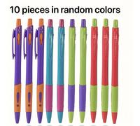TEMU 10 bolígrafos retráctiles, colores aleatorios, tinta azul, 0.5 mm, gran capacidad, fácil agarre - Ideal para y uso en
