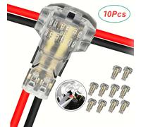 TEMU 10 conectores de cable de palanca, conector T2 a presión para cable, sin soldadura, sin pelar, conexiones de terminal rápidas, , enchufe automático, adiciones eléctricas