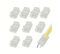 TEMU 10 conectores para tira LED, conectores adaptadores LED transparentes sin soldadura adecuados para luces de tira, con conectores de iluminación de pista sin costuras (2 pines, 8 mm)