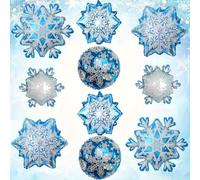 TEMU 10 globos de copo de nieve navideños, papel de aluminio autosellado, para Navidad, , , boda, , decoraciones de , para mayores de 14 años