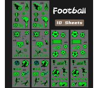 TEMU 10 Hojas de Tatuajes Temporales Fútbol que en - Diseños de , y Equipo - para al Deporte, Fiestas de , Festivales de y Regalos del Día del Juego, Accesorios de Fútbol