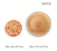 TEMU 10 o 24 piezas de platos de redondos rústicos de 7 y 9 pulgadas, estilo granja, platos de papel desechables color marrón , artículos de para , pícnic, , mesa de postres, al , vajilla