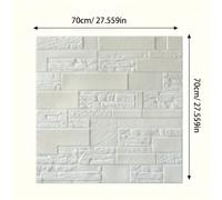 TEMU 10 Piezas de Calcomanías de Pared de Ladrillo 3D Blancas - Papel Tapiz PVC Fácil de Pelar y Pegar para , Comedor, Dormitorio y Paredes de de TV - 27.56 Pulgadas X 27.56 Pulgadas
