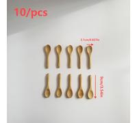 TEMU 10 Piezas de Cucharas Mini de Bambú - Forma Individual Tradicional China, Cucharas Desechables para Té, Café, Té de Bubble, Postres - Utensilios para Servir al por Mayor y Fiestas (Bambú, 10)