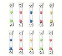 TEMU 10 piezas de mini reloj de arena colorido - Temporizador de , reloj de arena con felices, no necesita pilas, plástico duradero para el aula, cepillado de dientes, de cocina (color aleatorio)
