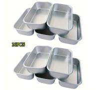 TEMU 10 piezas de Moldes para Pan Rectangulares, Bandeja de Horneado Antiadherente de Aluminio, Molde para Pastel, Fácil de Limpiar, Aleación de Aluminio, Adecuados para Pan y Tostadas (12 x 7 x 3 cm)