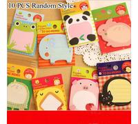 TEMU 10 Piezas de Notas Adhesivas con Diseño de Animales Tiernos, Set de Grupos de Animales, Bloc de Notas Mini, 200 Hojas en Total, Ideal para y Oficina