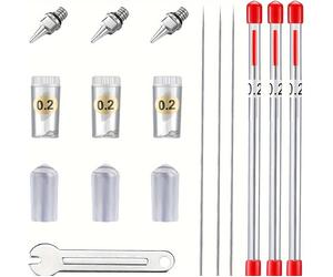 TEMU 10 piezas de repuestos para aerógrafo: boquilla de aguja de 0.2 mm y protector de aguja, kits de repuesto profesionales para pistola de aerógrafo