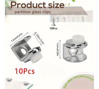 TEMU 10 piezas de Soportes Ajustables para Vidrio de Aleación de con Tornillos, Grosor de 4-9mm - Estante Metálico Resistente para Paneles de Baño y Accesorios Domésticos, Acabado Metálico Elegante