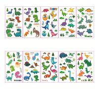 TEMU 10 Piezas de Tatuajes Temporales Adhesivos de Dinosaurios , Regalo de con Diseño de Animales Cartoon