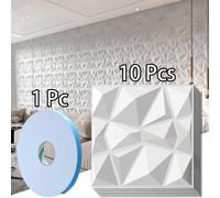 TEMU 10/ piezas Paneles de pared de PVC con de diamante 3D | 11.8x11.8 pulgadas con adhesivo para fondos de TV, pasillos, decoración de oficinas y paredes de /dormitorio/cocina