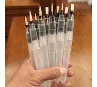TEMU 10 pinceles de acuarela blancos de cerdas suaves - Pinceles multifuncionales para y manualidades para pintura y caligrafía - Plástico duradero, flujo , opción ideal para , material , escritura