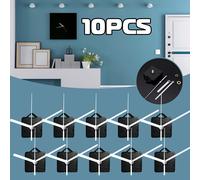 TEMU 10 Sets de Kits de Movimiento de Cuarzo Silencioso, 10 de Manecillas Blancas, del Eje 13Mm, para Reparación de Reemplazo de Relojes de Pared y de Mesa y, Decoración de Pared de Moda y Recuerdo