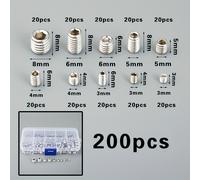 TEMU 100/200pcs/ de tornillos y pernos hexagonales, kit de acero inoxidable 304 M3/M4/M5/M6M8 grado 12.9