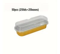 TEMU 100/50pcs Moldes Desechables de Aluminio para Pan con Tapas - 6.8oz Tazas Rectangulares para Hornear Pan, Cheesecakes y Más - Fáciles de Limpiar y Transportar