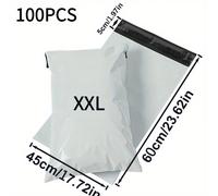 TEMU 100 Bolsas de Envío PE Blancas, Sobres para Mensajería, Bolsas de Almacenamiento Autoadhesivas de Plástico. Grandes Adecuadas Largos, Bolsas para Ropa y Transporte Comercial