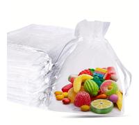 TEMU 100 bolsas de organza blanca con cordón de 10X15 cm
