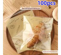 TEMU 100 bolsas de panadería autoadhesivas - Ideales para mantener el pan, galletas, pasteles, biscuits y otros dulces frescos