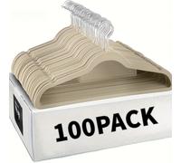 TEMU 100 piezas de perchas afelpadas para ahorrar para pantalones, abrigos, trajes, dormitorio universitario, hogar, dormitorio