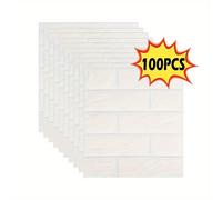 TEMU /100 piezas, grosor de 3 mm, paquete múltiple de papel tapiz ladrillo xpe, moderno , corte libre para sofá, TV, cabecero, , resistente y al aceite, decoración interior para el hogar