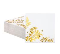 TEMU 100 Servilletas Doradas de 3 Capas para Cocktail, Plegadas en 5 X 5 Pulgadas, Servilletas de Bar Desechables para Fiestas, Servilletas de Papel para Cenas, , Baby Showers y