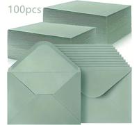 TEMU 100 sobres verde - Tamaño A7 para tarjetas de felicitación, que miden 5..24 pulgadas, ideales para de 5 X 7, tarjetas de felicitación y invitaciones de baby shower