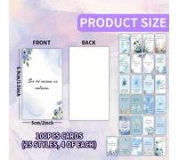 TEMU 100 Tarjetas - Set de 25 Estilos Únicos con Citas Inspiradoras Florales en Español, Ideal para , , Fiestas, y - Relajantes