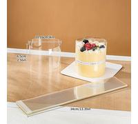 TEMU 100 unidades de cuellos adhesivos para pastel de mousse de 4 pulgadas / Film transparente para envolver pasteles / para decorar los bordes de rebanadas de mousse, moldes para pasteles