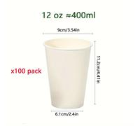 TEMU 100 vasos de papel desechables de 355 ml (12 onzas) para bebidas, ideales para bebidas frías y calientes, agua, , café, té, picnics y fiestas