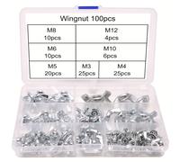 TEMU 100pcs/45pcs Tuerca de ala galvanizada, Tuerca de de acero inoxidable, Tuerca de , DIN315M3 M4 M5 M6 M8 M10 Tuerca galvanizada de apriete manual