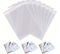 TEMU 100pcs Bolsas de Celofán Grandes y Resellables - Transparentes, Autoadhesivas para Regalos y Ropa con Cierre de , Papel,